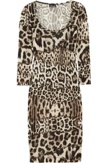 Just Cavalli Leopard Print Jersey Dress - Lyst