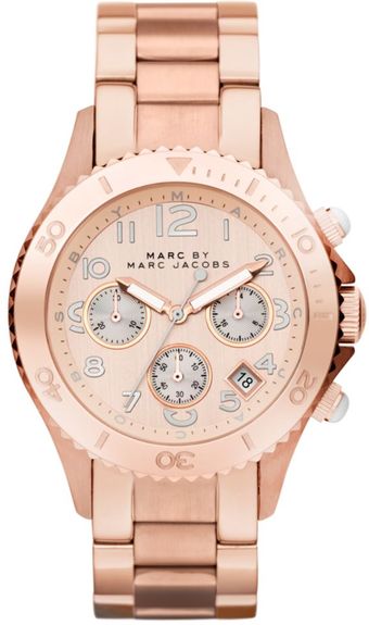 Marc By Marc Jacobs Chronograph Rose Gold Ion Plated Stainless Steel Bracelet 40mm - Lyst