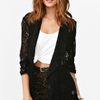 Nasty Gal Ruched Lace Blazer in Black - Lyst