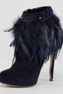 Nicholas Kirkwood Feathertrim Suede Bootie - Lyst
