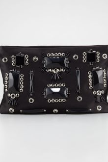 Prada Jeweled Satin Flat Clutch - Lyst