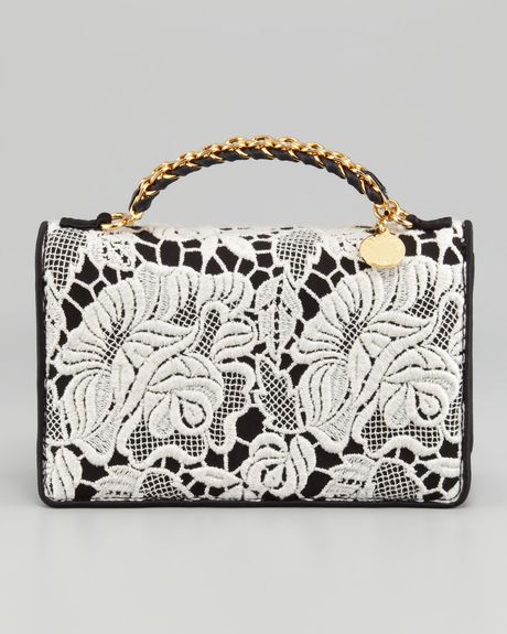 Stella Mccartney Grace Lace Clutch in Black (black multi) - Lyst