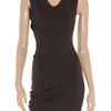 T By Alexander Wang Draped Stretchjersey Dress in Brown - Lyst