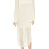 T By Alexander Wang Paneled Washed Silkcrepe Shirt Dress in Pink (cream) - Lyst