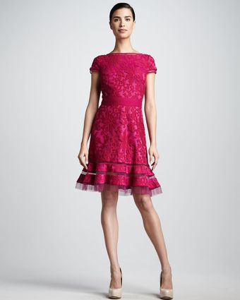 Tadashi Shoji Illusion Hem Lace Cocktail Dress - Lyst