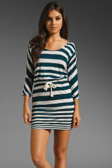 Testament Fender Stripe 34 Sleeve Dress with Braided Belt - Lyst
