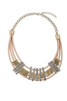 Topshop Leather Bar Collar Necklace - Lyst