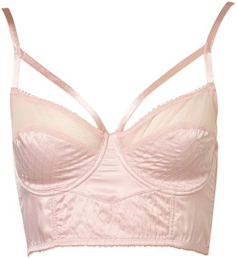 Topshop Satin Harness Bralet - Lyst