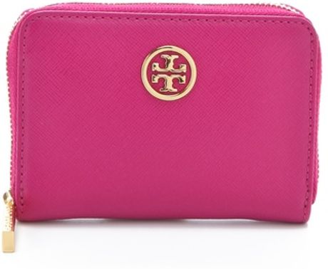 Tory Burch Robinson Zip Coin Case in Purple (magenta) - Lyst