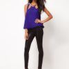 Asos Collection Embellished Swing Cami with Cut Outs in Blue (cobalt) - Lyst