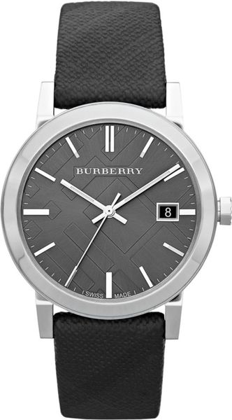 Burberry Womens Swiss Beat Check Fabric Strap 38mm in Black - Lyst