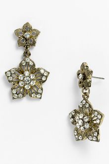 Cara Accessories Double Flower Drop Earrings - Lyst