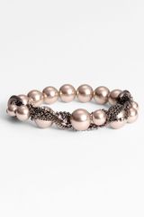 Givenchy Glass Pearl Chain Stretch Bracelet