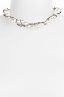 Givenchy Glass Pearl Chain Collar Necklace - Lyst