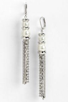 Givenchy Glass Pearl Chain Tassel Earrings - Lyst