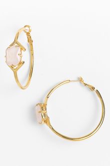 Kate Spade Colored Stone Hoop Earrings - Lyst