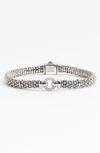 Lagos Caviar Diamond O Bracelet - Lyst