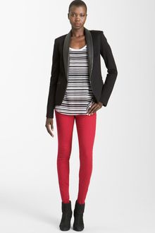 Rag & Bone Leather Trim Tuxedo Jacket - Lyst