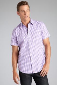 Robert Graham Purple Plaid Cotton Genome Short Sleeve Button Front Shirt - Lyst