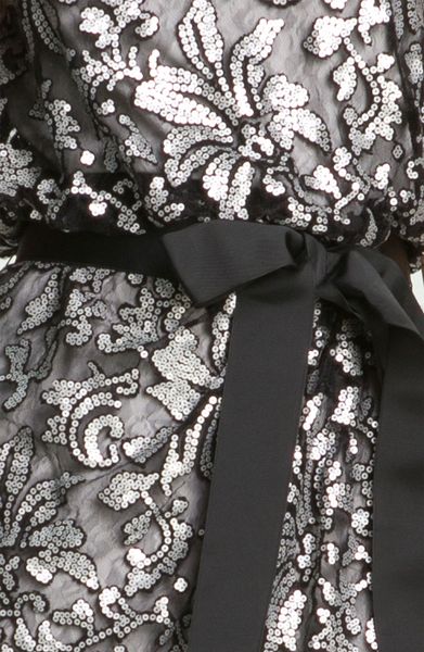 tadashi shoji silver gown