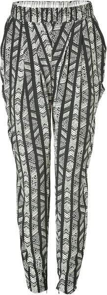 Day Birger Et Mikkelsen Black and White Ethnic Printed Pants - Lyst