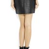 Alexander Wang Croceffect Leather Mini Skirt in Black - Lyst