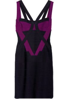 Hervé Léger Colorblock Cutout Bandage Dress - Lyst