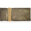 Jimmy Choo Chandra Chain Embellished Metallic Suede Clutch in Gold - Lyst