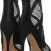 Alaïa Suede and Mesh Peep Toe Boots in Black - Lyst