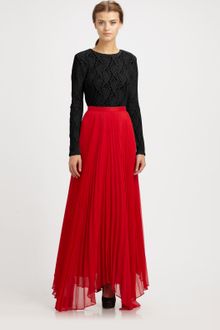 Alice + Olivia Shannon Pleated Maxi Skirt - Lyst