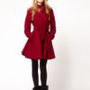 Asos Collection Fit and Flare Belted Coat in Purple (navy) - Lyst