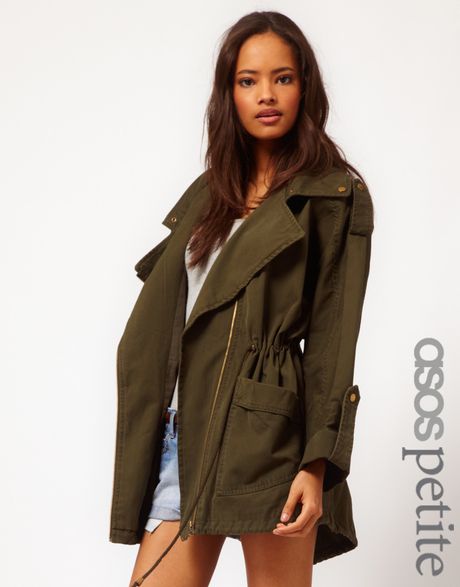 Asos Petite Exclusive Parka in Green (khaki) | Lyst