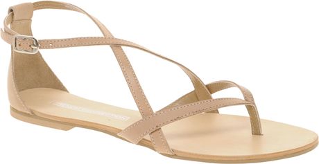 French Connection Raymond Strappy Flat Sandals in Brown (tan) | Lyst