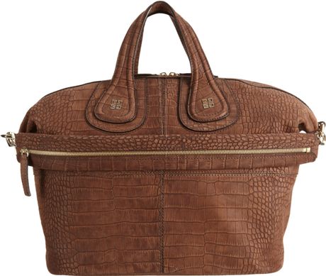 Givenchy Croc Stamped Medium Nightingale Satchel in Brown - Lyst