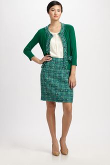 Kate Spade Tweedtrim Cardigan - Lyst