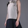 Lanvin Ruffle Vest Top in Gray (champagne) - Lyst