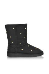 Moschino Love Moschino Heart Studded Black Suede Boots
