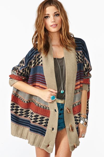 Nasty Gal Uri Stripe Cardi in Multicolor - Lyst