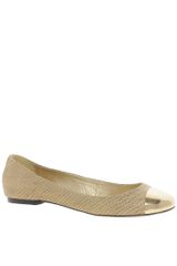Oasis Metal Toecap Snake Ballet Flats