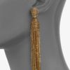 Oscar De La Renta Long Tassel Clipon Earrings in Brown - Lyst