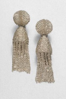 Oscar de la Renta Short Tassel Clipon Earrings - Lyst