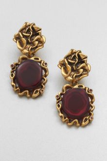 Oscar de la Renta Ruffle Clipon Drop Earring - Lyst
