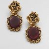 Oscar De La Renta Ruffle Clipon Drop Earring in Purple - Lyst