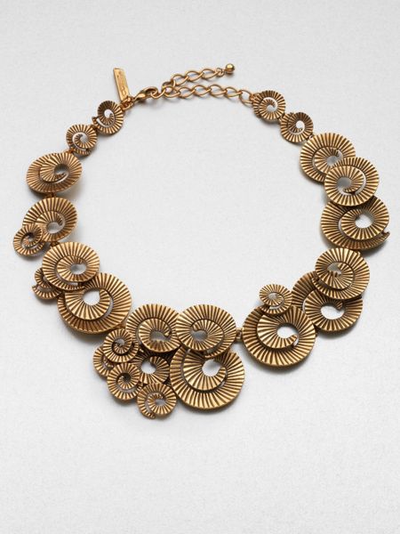 Oscar De La Renta Spiral Collar Necklace in Gold - Lyst