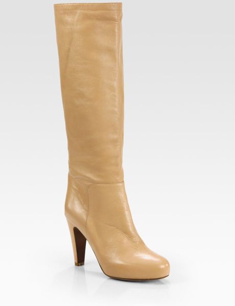 chloé boots beige