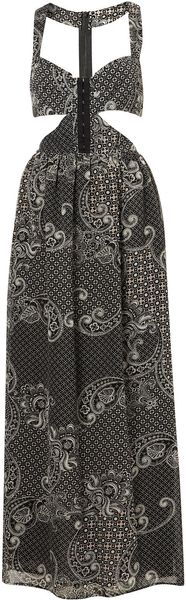 Topshop Paisley Cut Out Maxi Dress - Lyst