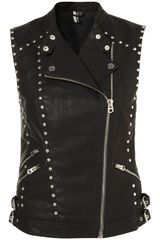 Topshop Sleeveless Studded Biker
