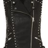 Topshop Sleeveless Studded Biker in Black - Lyst