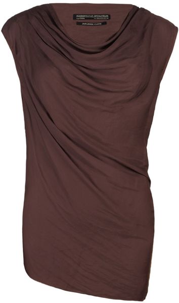Allsaints Contour Top in Brown (plum) - Lyst