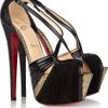 Christian Louboutin Divinoche 160 Suede and Textured Leather Sandals in Black - Lyst